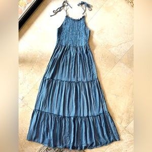 Women’s Size Small Maxi Dress with Straps - Maldive Blue